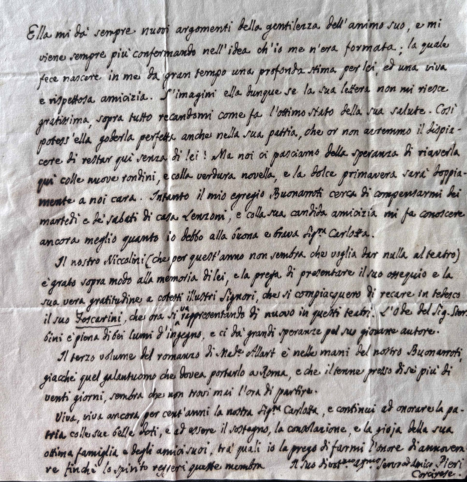 Mario Pieri  sue lettere